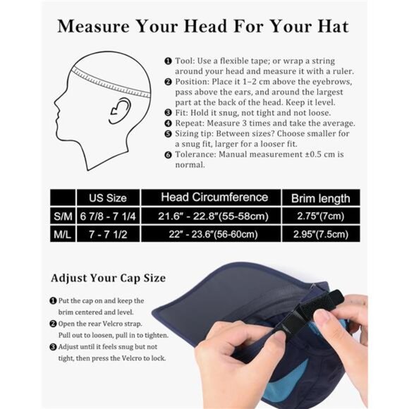 Quick Dry Running Hat Men Women Breathable Mesh Adjustable Sun Protection Cap - Picture 6 of 7